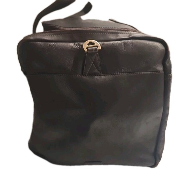 Mori Brown Leather Duffle Bag 24in Multi Pocket Colombian  Mori Brown Leather Duffle Bag 24in Multi Pocket Colombian Leather #552